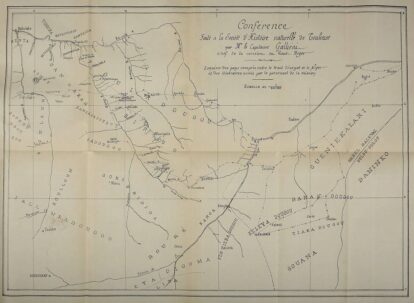 Carte parue dans le Bulletin de la socité d'Histoire naturelle de Toulouse de 1882 à l'occasion d'une conférence du Général Galliéni