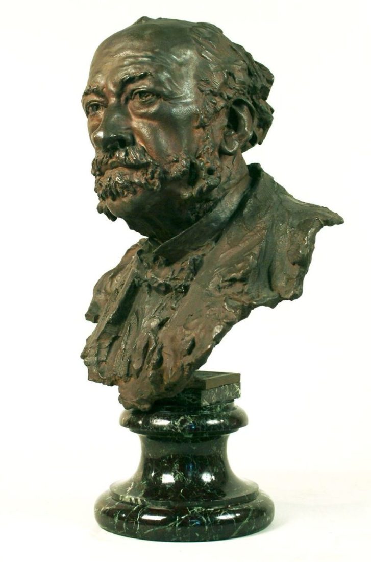 Buste, bronze et marbre, V. Ségoffin, fonderie Andro, collections du muséum de Toulouse